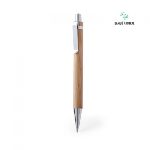 Bolígrafo bambú terminaciones metálicas Nogal 
