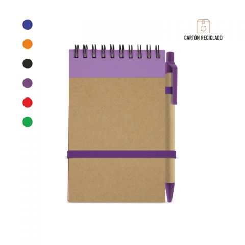 Bloc de notas y bolígrafo con colores Clavelina