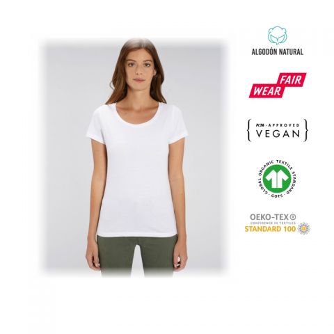 Camiseta algodón orgánico  mujer manga corta 