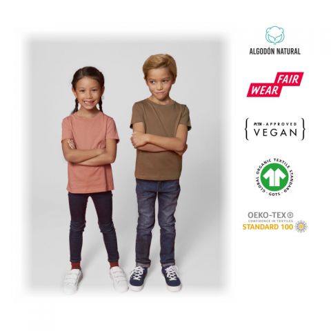 Camiseta ecológica infantil niña/niño manga corta 