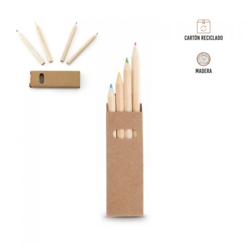 Set de 4 lápices en caja de cartón natural Celosia